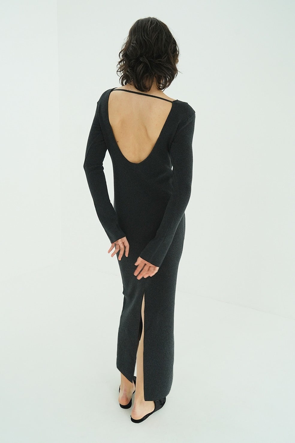 W FACE POWER SHOULDER KNIT ONEPIECE