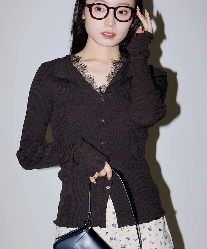Collar Lace Mellow Layered Cardigan Limited Edition