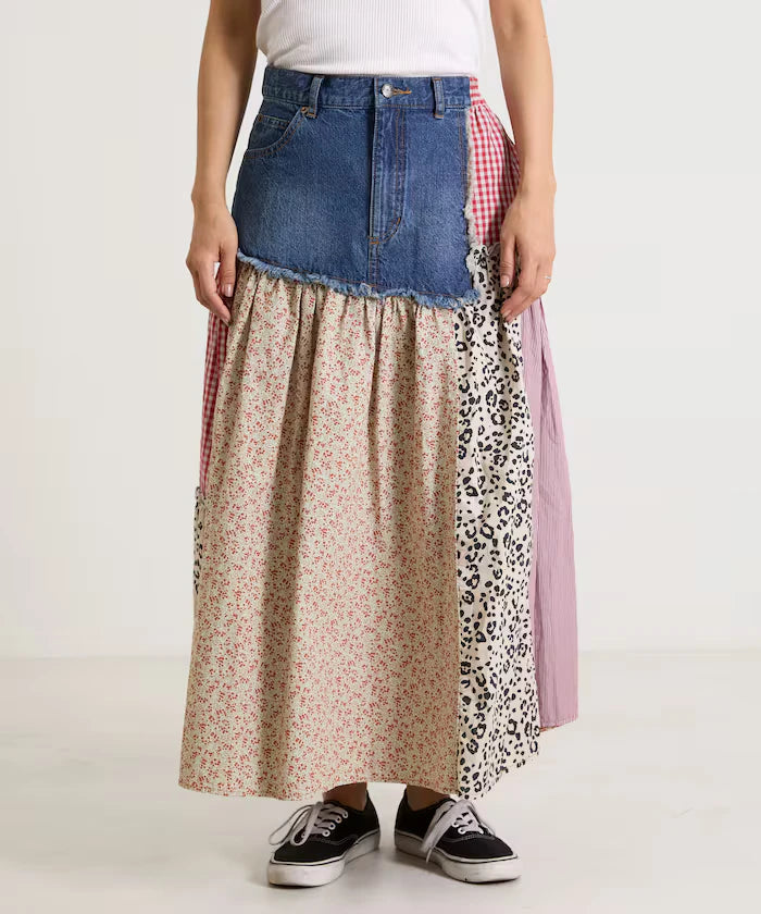 Flower & Check Docking Skirt
