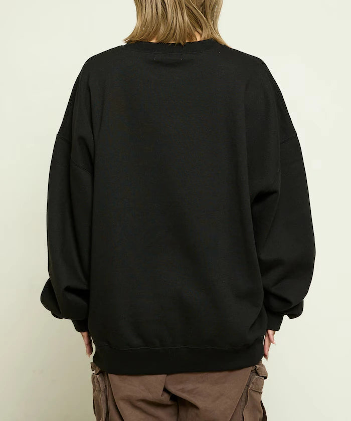 METAQUEEN Flocky Cat Brushed Back Sweat Limited Edition