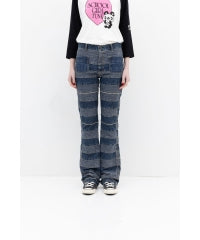 Scratch Flare Denim Pants