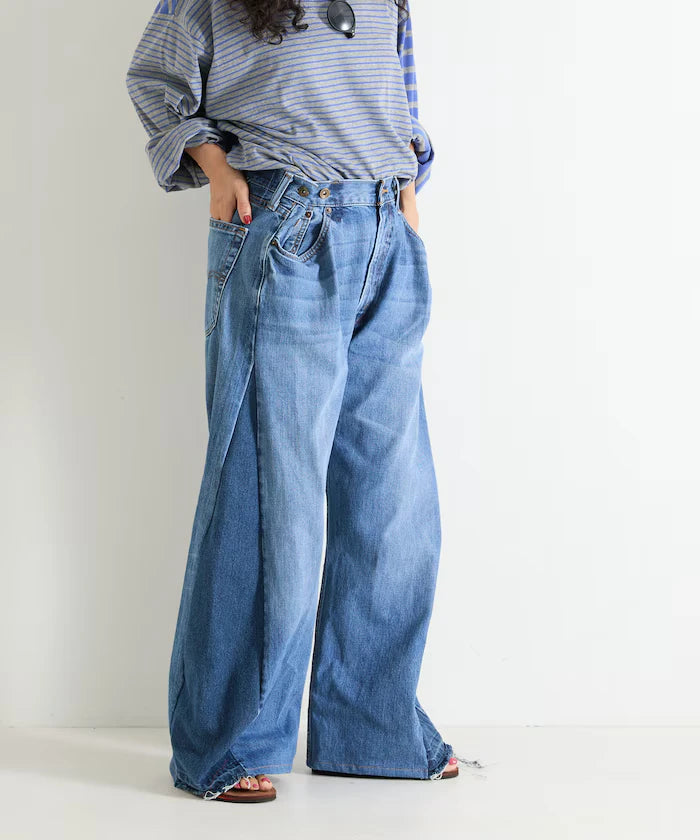 Vintage Remake Tuck Denim Pants