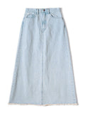13oz Denim High Waist Maxi Skirt (Processed)