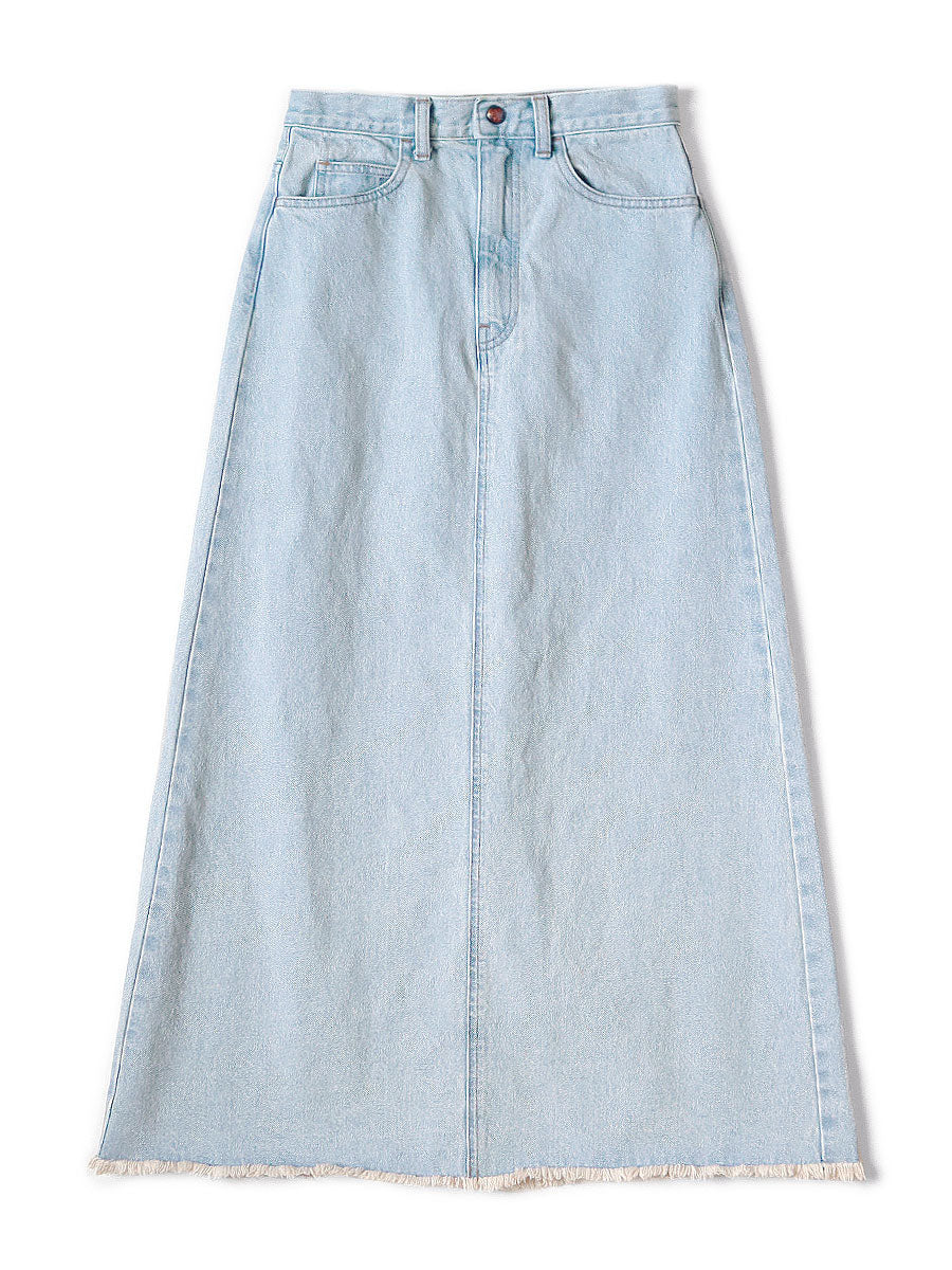 13oz Denim High Waist Maxi Skirt (Processed)