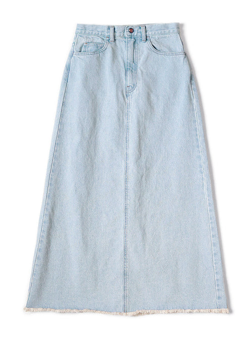 13oz Denim High Waist Maxi Skirt (Processed)