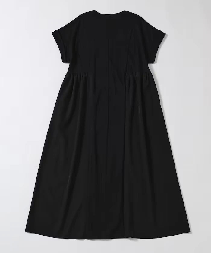 Organic Cotton Mixed Material Docking Gather Dress