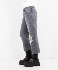 Snake Loop 8 Length Crushed Denim Pants