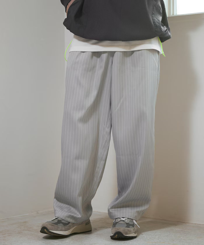 Spindle Stripe Easy Wide Pants / Compatible with Setup