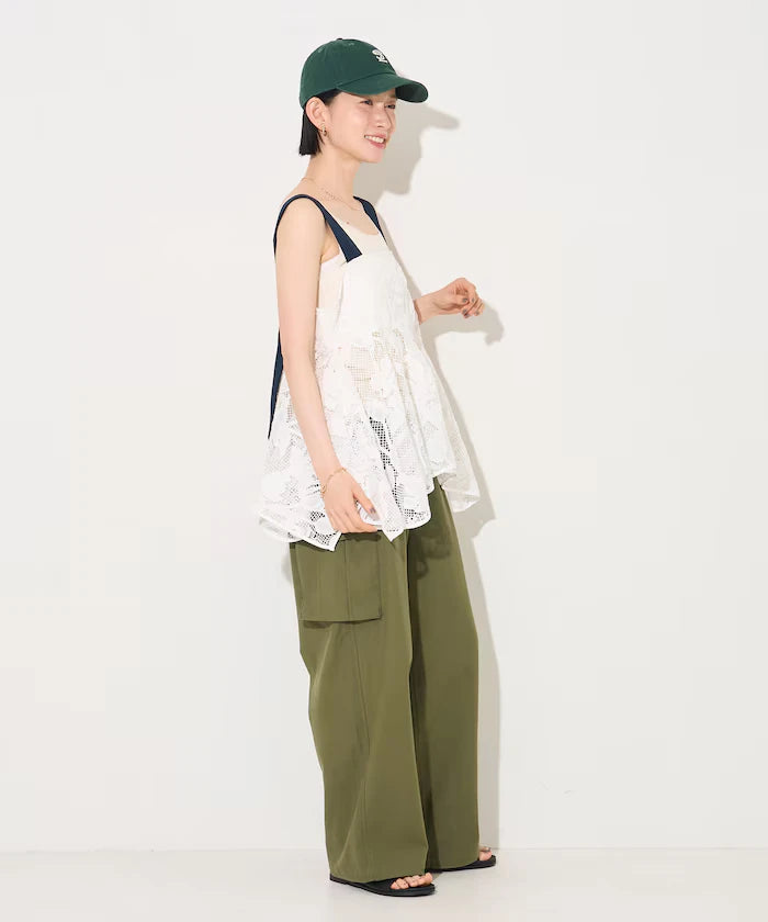 Flower Motif Batten Lace Iris Hem Camisole Top 【Limited Edition】