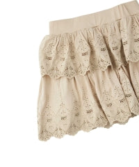 SKULL LACE Scalloped Embroidery Skirt