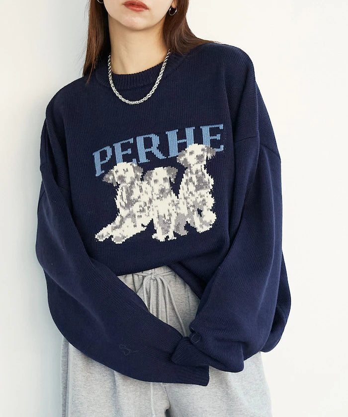 Dalmatian Dog Design Jacquard Knit Limited Edition