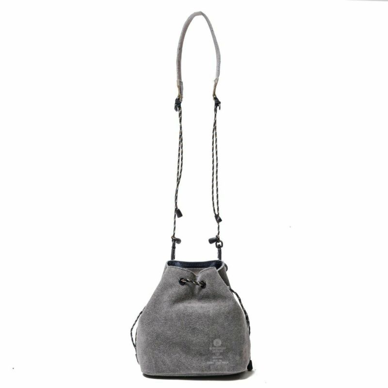 WATER PROOF SUEDE MINI DROW STRING SHOULDER/GRAY