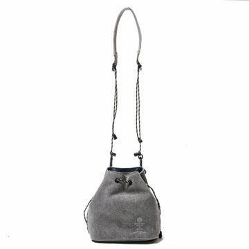 WATER PROOF SUEDE MINI DROW STRING SHOULDER/GRAY