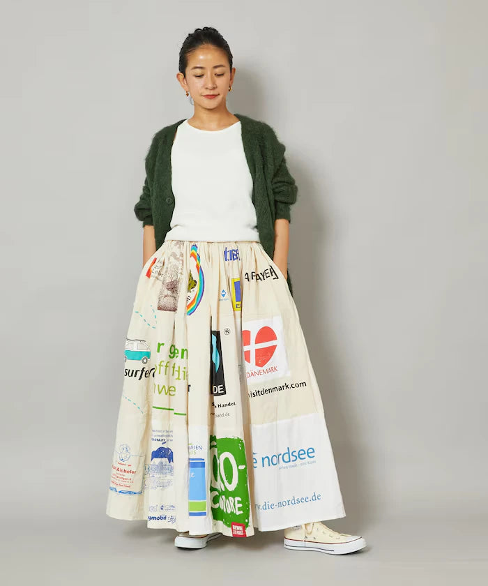 Vintage European Eco Bag Remake Skirt