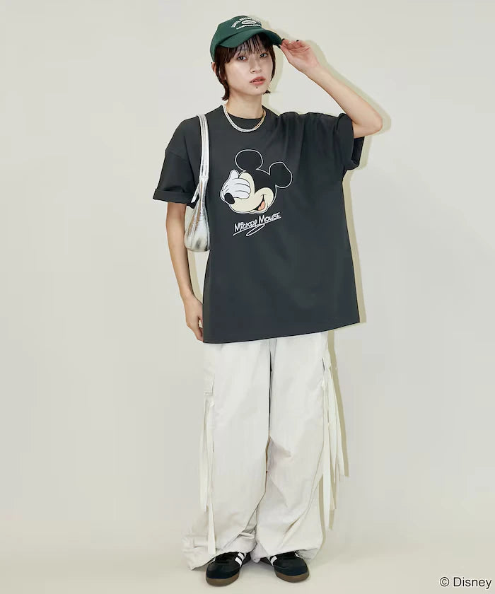 <Functional Material>Mickey Mouse Face T-Shirt Limited Edition