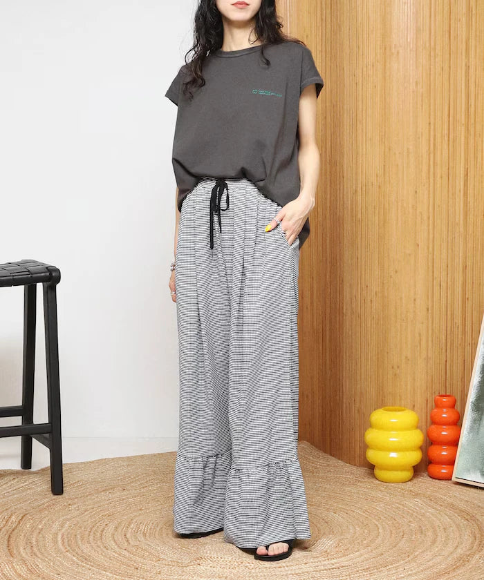 Wide Silhouette Tiered Check Easy Pants [Limited Edition]