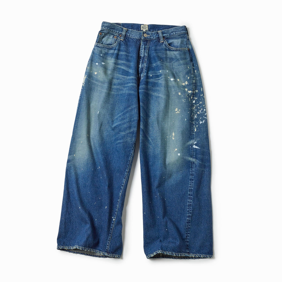 Recycled Waste Suvin Cotton Yarn 11.5oz Denim 5Pocket Baggy Pants Vintage Washed (Zipper Fly)