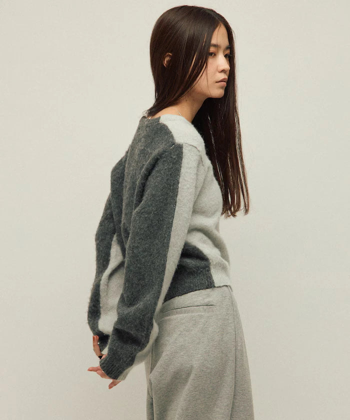 Alpaca Blend Bicolor Knit Pullover