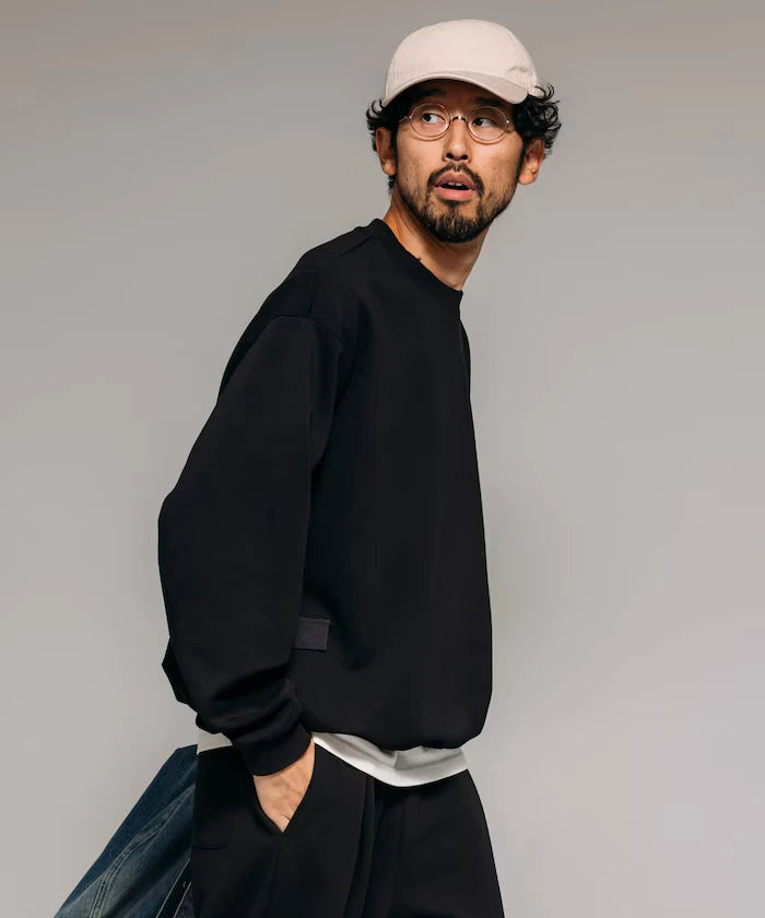 <New Color Added> Side Pocket Spindle Cardboard Crew Neck Sweatshirt