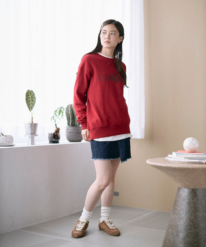 Organic Cotton Animal Logo Print Sweat / CAT / Relaxed Fit / French Terry Sweat