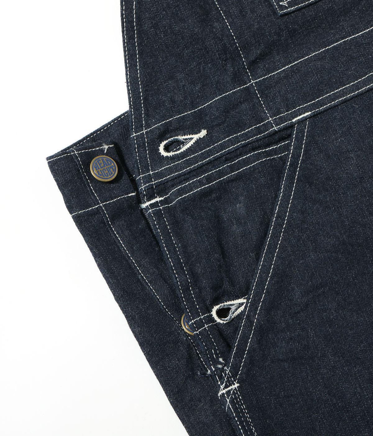 HEADLIGHT 11oz. BLUE DENIM LOW BACK OVERALLS