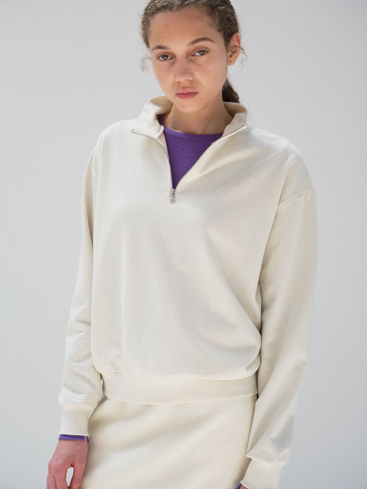 SUPER HIGH GAUGE SWEAT HALF ZIP P/O