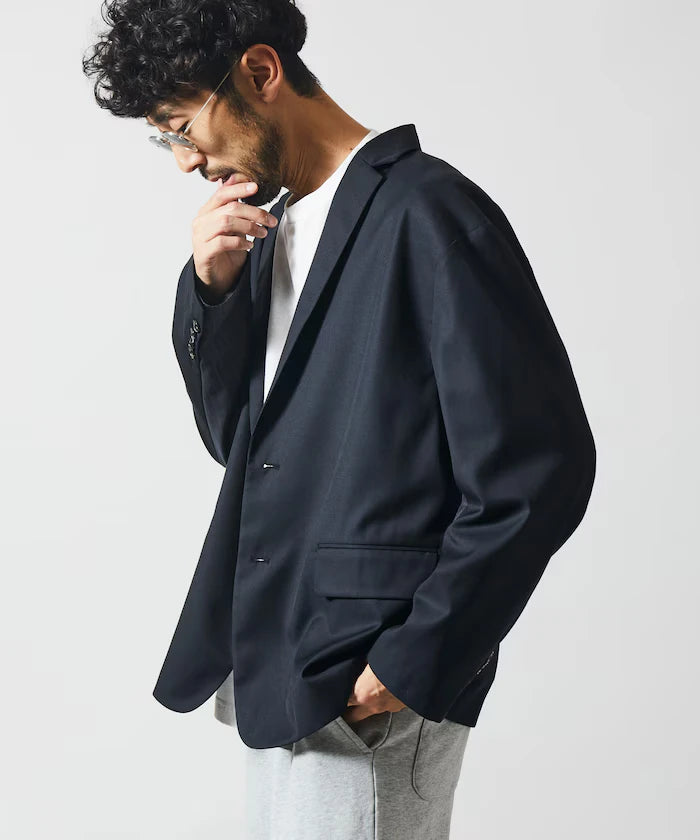 Sleeve-Contrast Tailored Jacket / Relaxed Fit