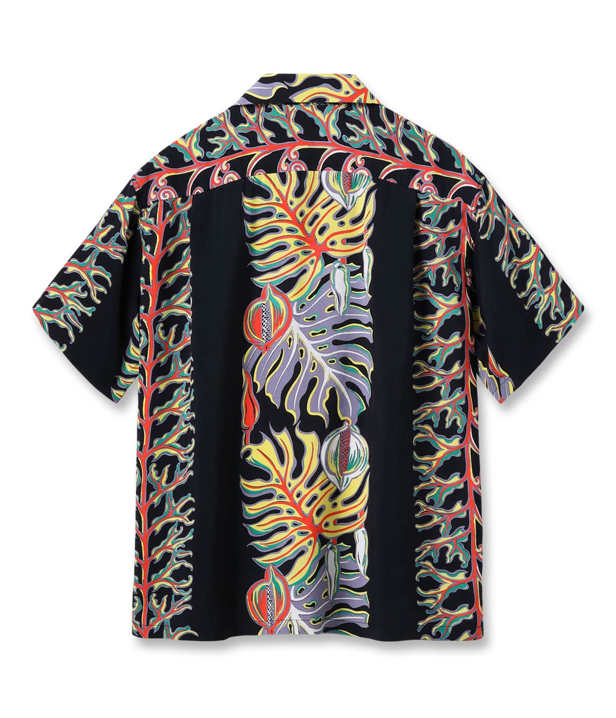 Rayon Hawaiian Shirt Monstera Border