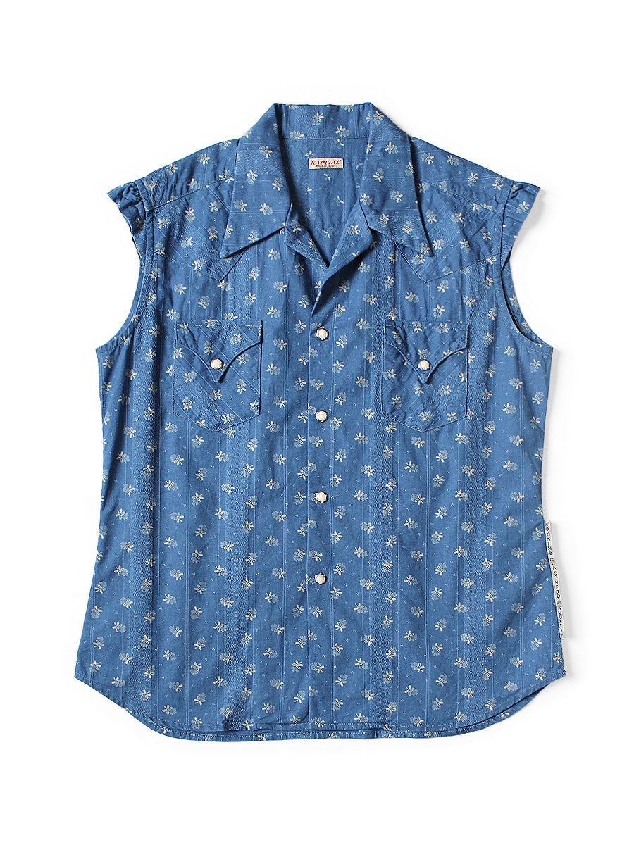 Dobby Stripe IDG Discharge pt Love-ly Western Shirt