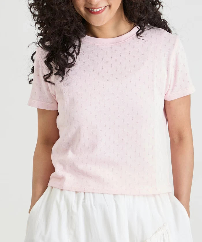Eyelet Mini Sweat Short Sleeve T-Shirt