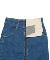 Front ZIP Tight Denim Skirt