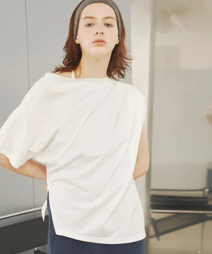 Organic Cotton Asymmetrical Draped Top