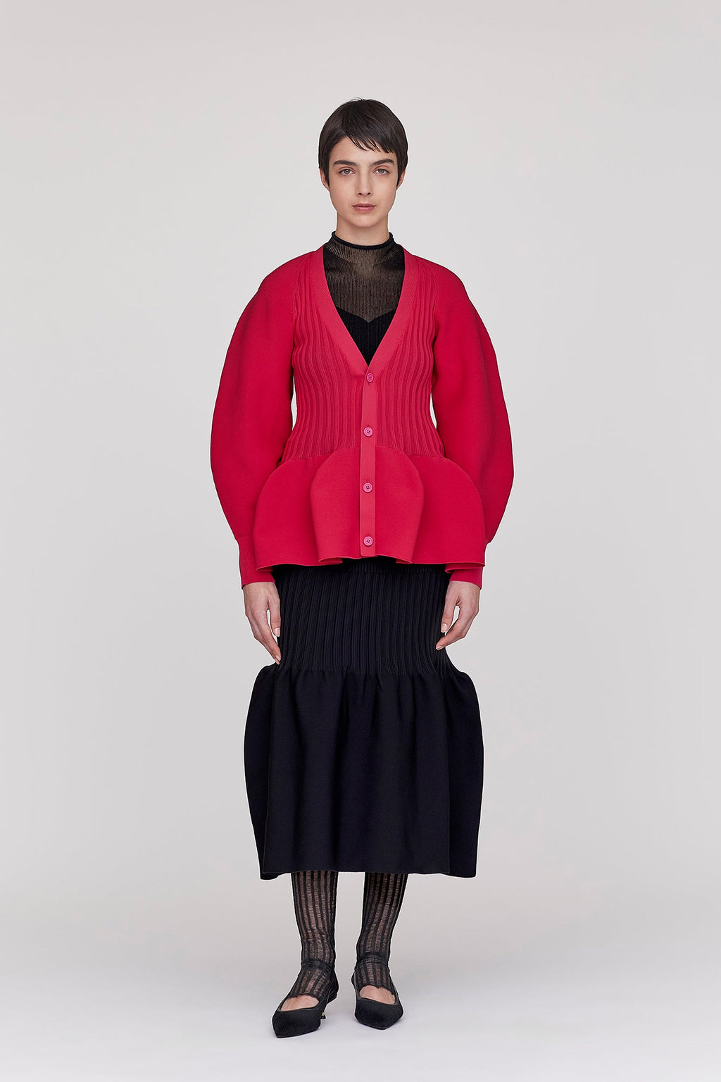 POTTERY PUFF SLEEVE CARDIGAN