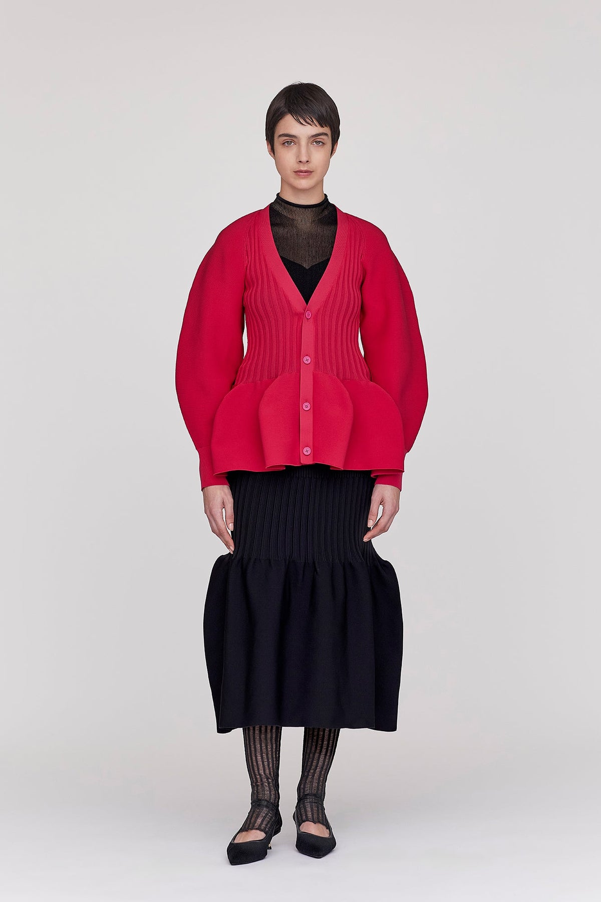 POTTERY PUFF SLEEVE CARDIGAN