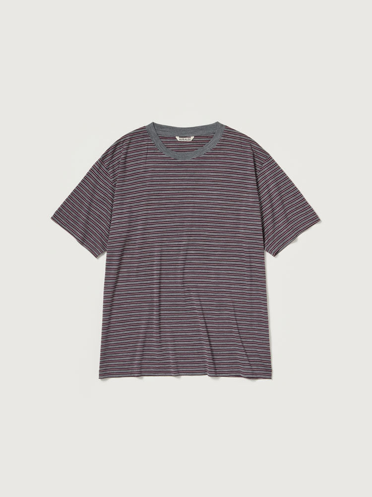 SOFT SMOOTH WOOL STRIPE JERSEY TEE