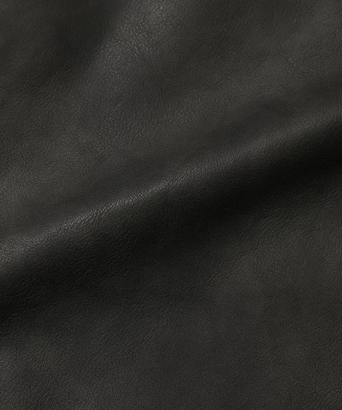Oversized Crush Leatherette Jacket / Collar Corduroy