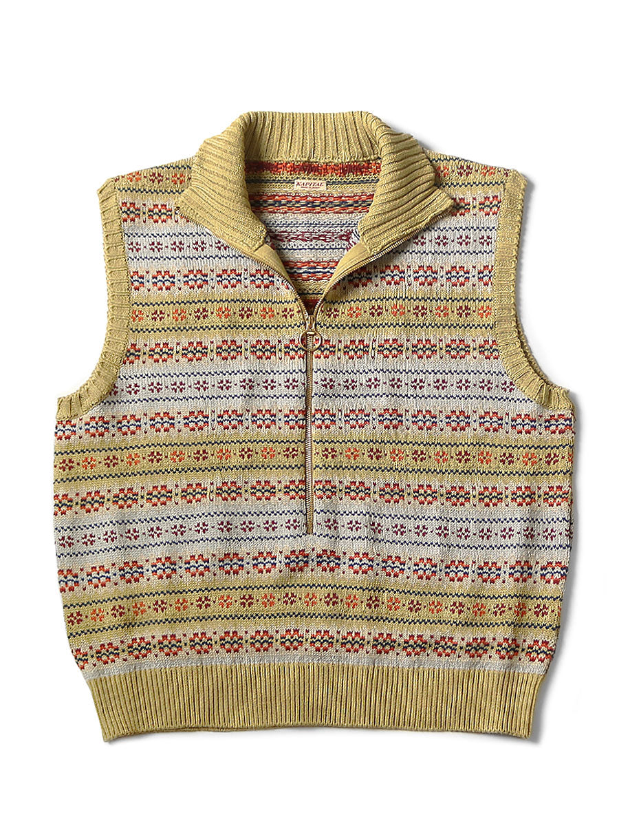 5G Fair Isle Half ZIP Vest