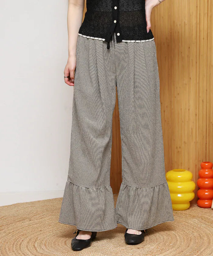 Wide Silhouette Tiered Check Easy Pants [Limited Edition]