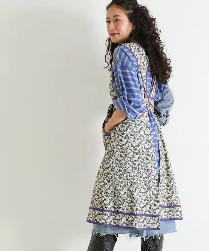 Floral Pattern Apron Style Dress