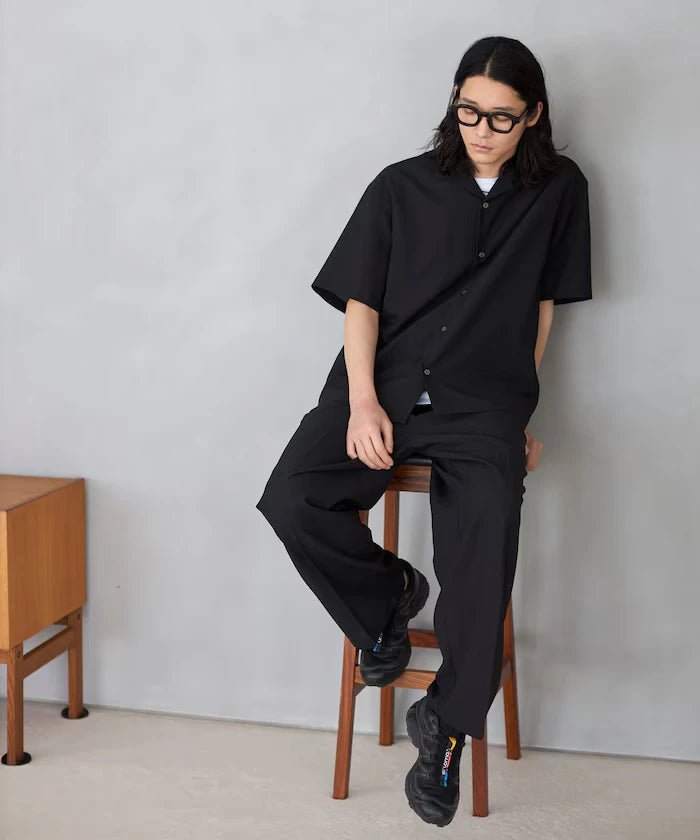 Functional Material Open Collar Short Sleeve Shirt Set 3 Piece Set / Washable / UV Cut / Quick Dry / Cooling Touch