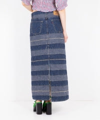 Scratch Long Denim Skirt