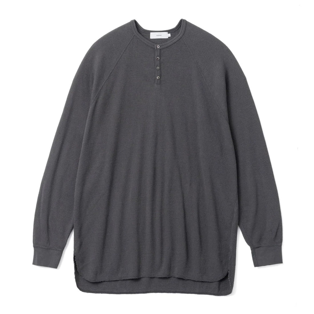 Graphpaper / Waffle L/S Henley Neck Tee (GU233-70136B)