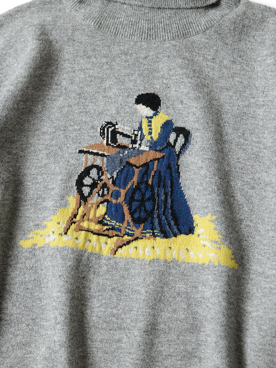 12G Wool High Neck Sweater (Lady Blue...)