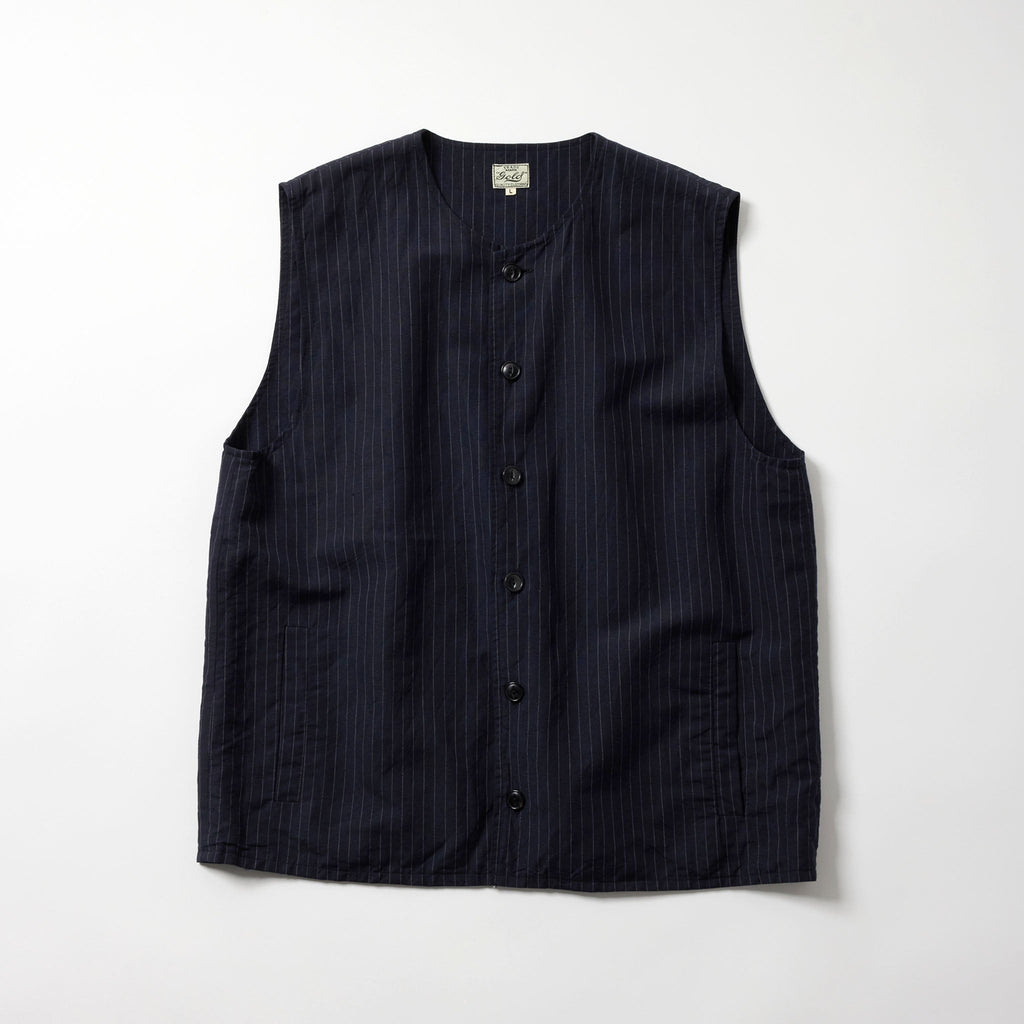 GL15676 / LINEN × WOOL TROPICAL CREW NECK VEST