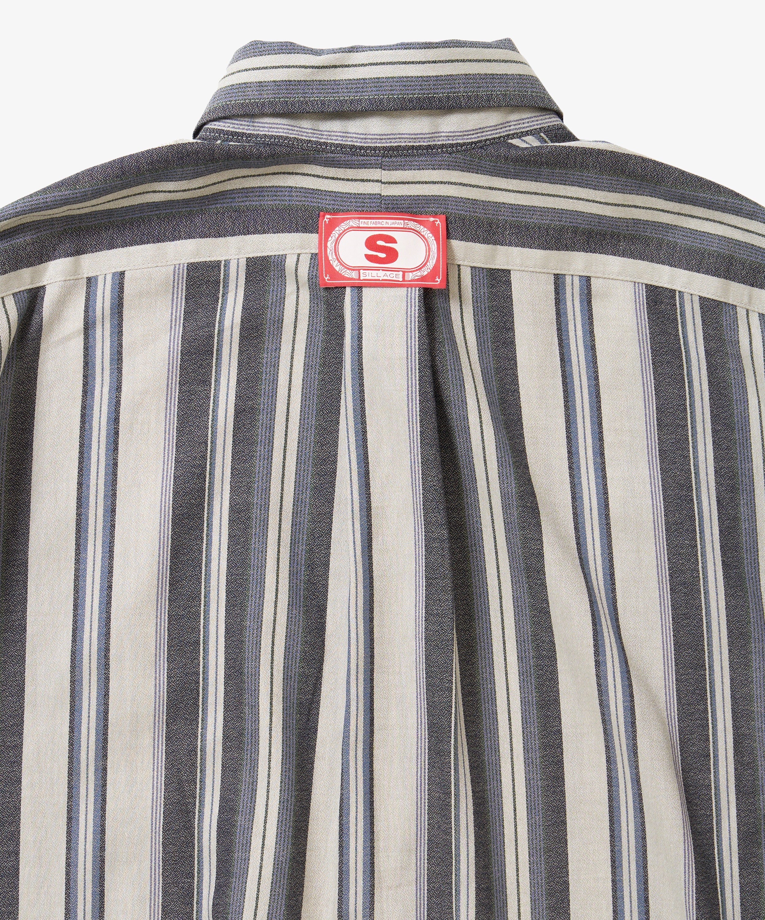 banshu ori wide shirt navy stripe