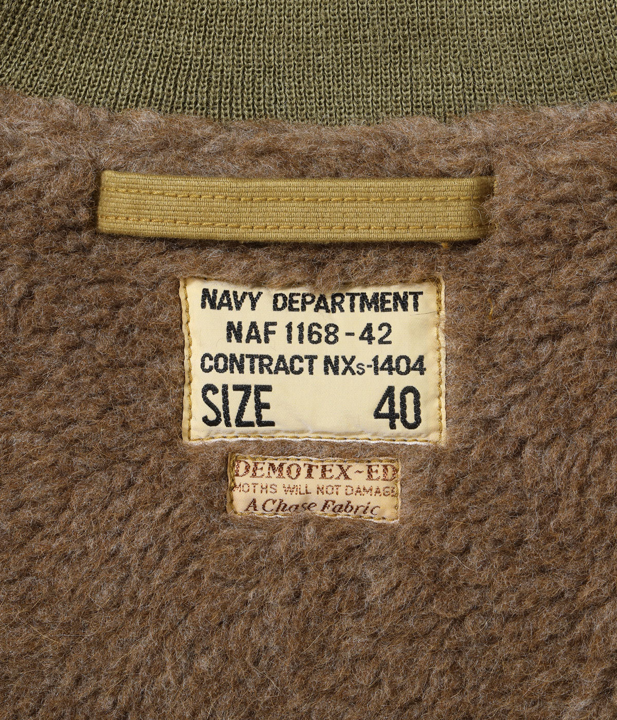 Type DECK ZIP ALPACA AND WOOL PILE LINING “NAVY DEPARTMENT”