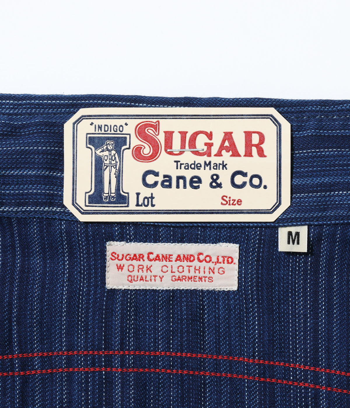 FICTION ROMANCE 5.5oz. INDIGO STRIPE WORK SHIRT