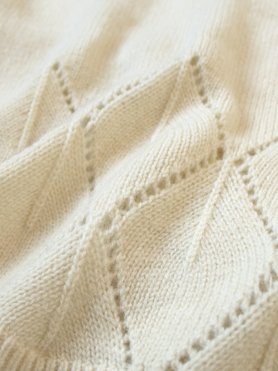 5G Wool Argyle Pattern Cardigan