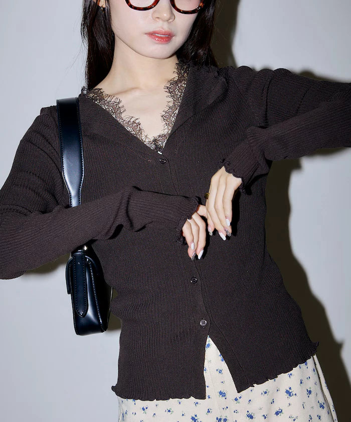 Collar Lace Mellow Layered Cardigan Limited Edition