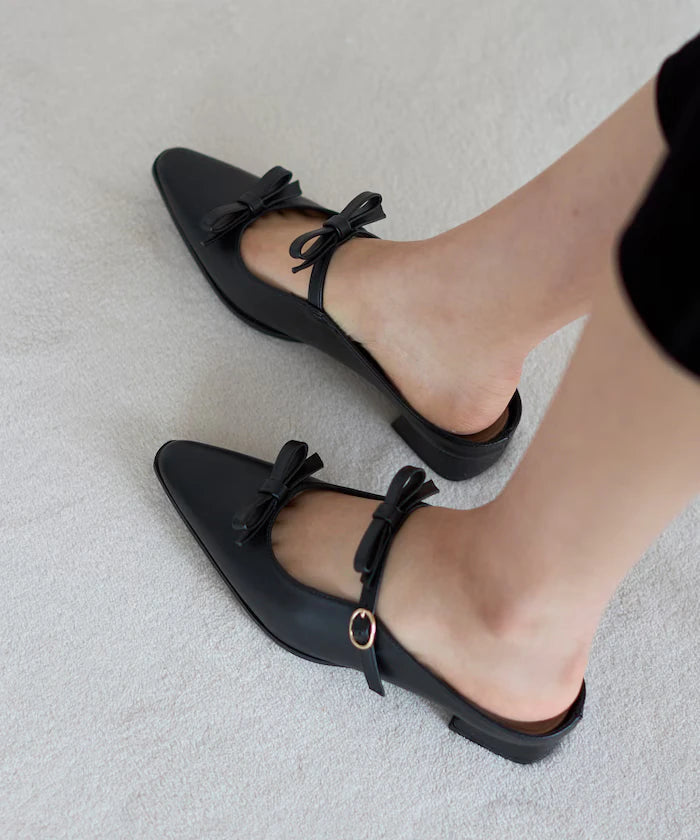 Double Ribbon Strap Mule